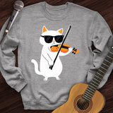 Cat Playing Violin Crewneck