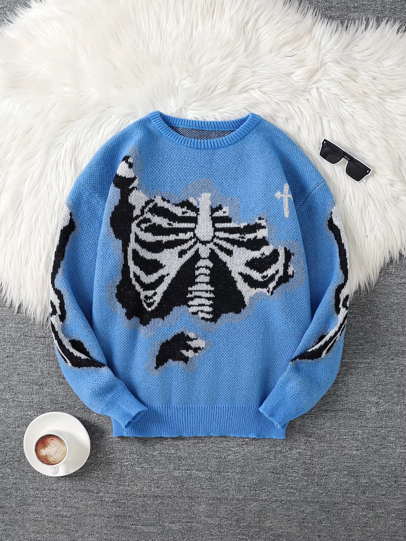 Weirdcore Skeleton Sweater