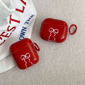Red Bow Coquette AirPods Case