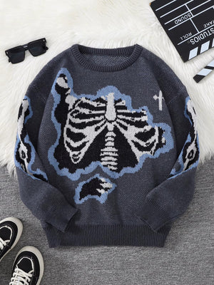 Weirdcore Skeleton Sweater