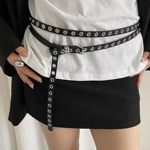 Skinny Eyelet Extra Long Belt