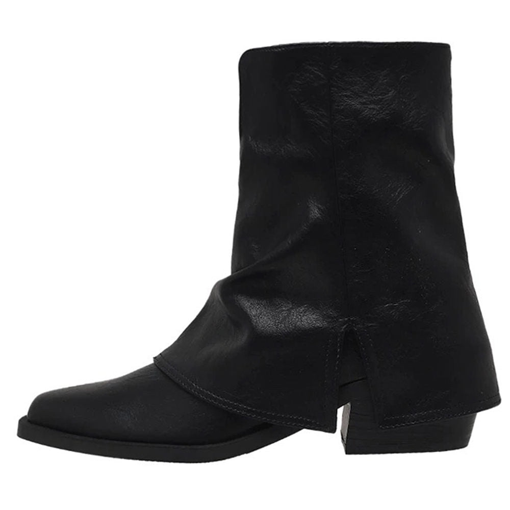 Slouchy Fit Block Heel Boots