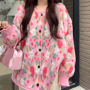 Soft Girl Floral Cardigan