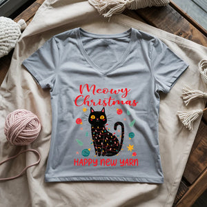 Meowy Christmas Lady V-neck