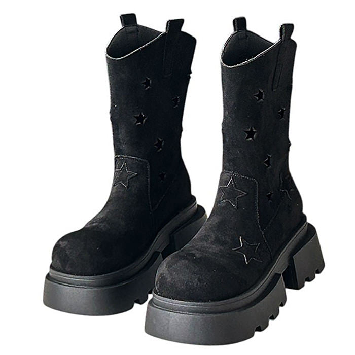 Star Cut-Out Platform Boots