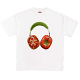 Tomato Headphones Graphic T-Shirt