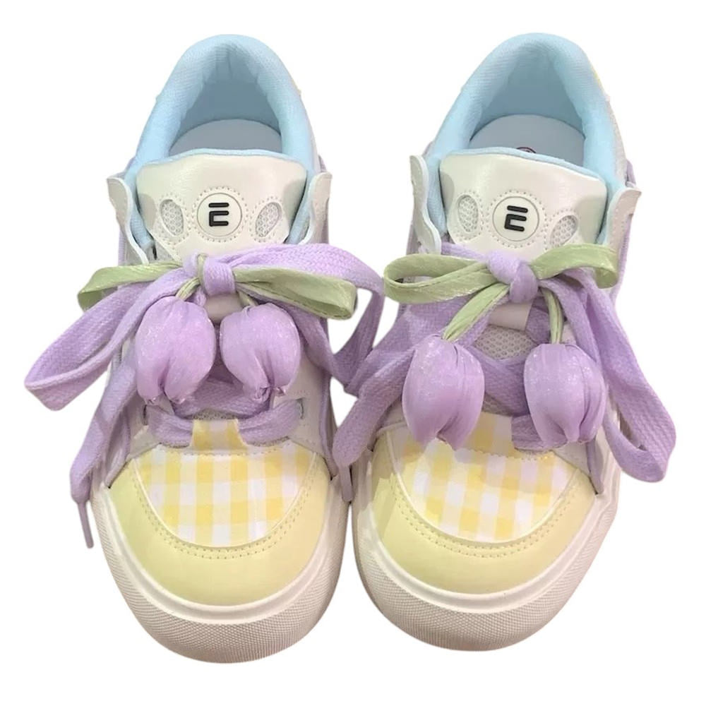Yellow Tulip Aesthetic Sneakers